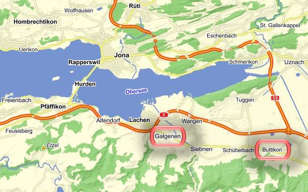 Kartenausschnitt: Oberer Z�richsee, Bezirk March